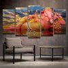 Ndia Ganesha Elephant Trunk God - Religion 5 Panel Canvas Art Wall Decor