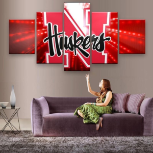 Nebraska Cornhuskers American Football - Sport 5 Panel Canvas Art Wall Decor