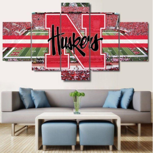 Nebraska Cornhuskers Stadium Sport - 5 Panel Canvas Art Wall Decor