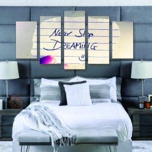 Never Stop Dreaming - Abstract 5 Panel Canvas Art Wall Decor