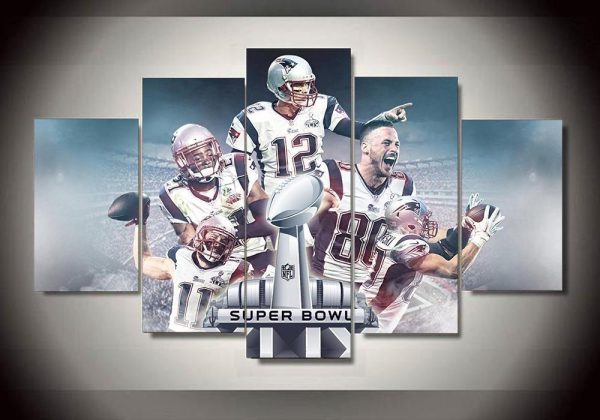 New England Patriots 2 - Sport 5 Panel Canvas Art Wall Decor