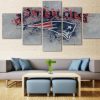 New England Patriots Fan Football - 5 Panel Canvas Art Wall Decor