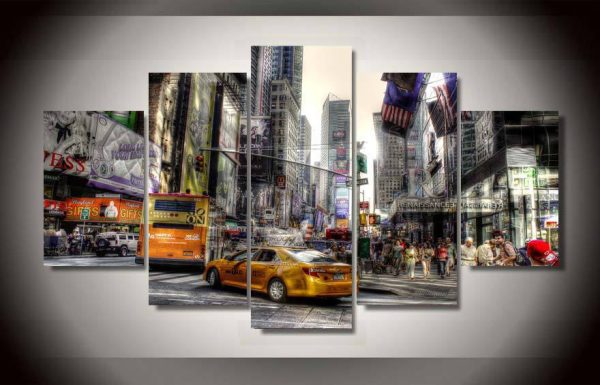 New York City 3 - Nature 5 Panel Canvas Art Wall Decor