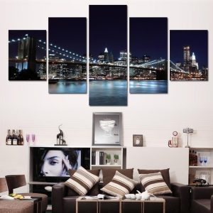 New York City Landscape - Nature 5 Panel Canvas Art Wall Decor