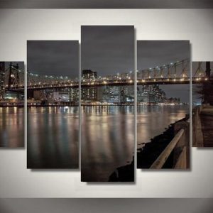 New York City Roosevelt East 10 - Nature 5 Panel Canvas Art Wall Decor