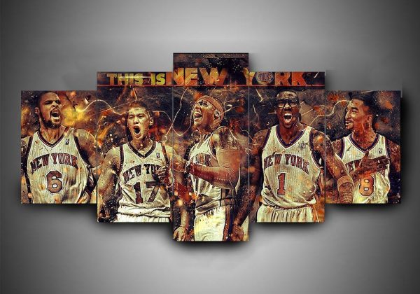 New York Knicks 1 - Sport 5 Panel Canvas Art Wall Decor