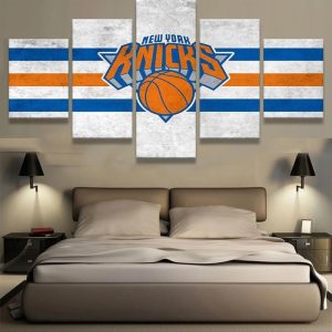 New York Knicks Team Emblem NBA Basketball - 5 Panel Canvas Art Wall Decor