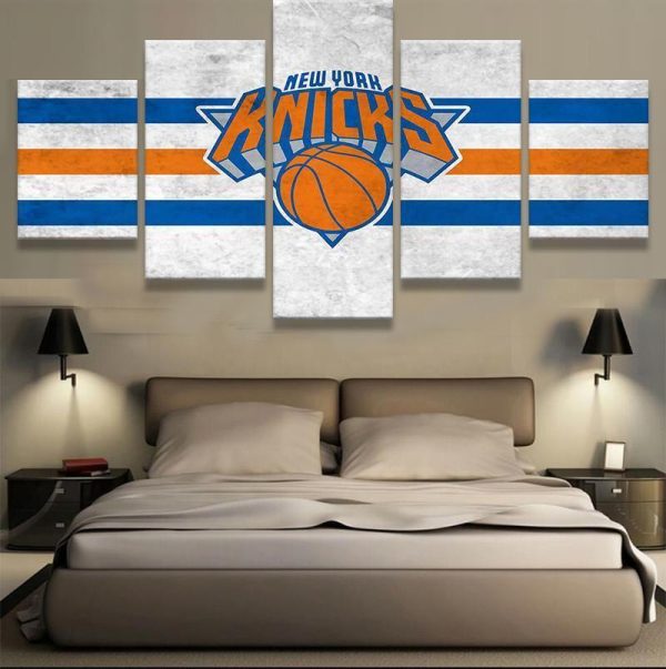 New York Knicks Team Emblem NBA Basketball - 5 Panel Canvas Art Wall Decor