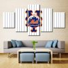 New York Mets Sports Team Shirt Strips - Sport 5 Panel Canvas Art Wall Decor