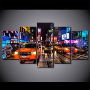 New York Nyc Usa Times Square - Nature 5 Panel Canvas Art Wall Decor