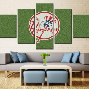 New York Yankees Sports Team Green - Sport 5 Panel Canvas Art Wall Decor