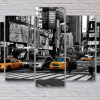 New York Yellow Taxi Cabs 02 - Nature 5 Panel Canvas Art Wall Decor