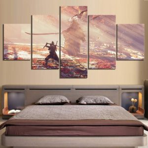 Ninja Wolf Sekiro Shadows Die Twice Gaming - 5 Panel Canvas Art Wall Decor