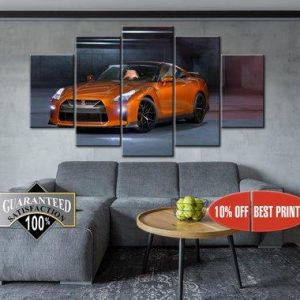 Nissan Gtr Sportcar 1 - Automative 5 Panel Canvas Art Wall Decor