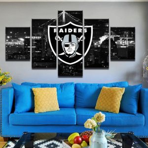 Oakland Raiders Sport - 5 Panel Canvas Art Wall Decor