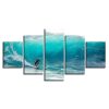 Ocean Big Wave Surfing - Sport 5 Panel Canvas Art Wall Decor