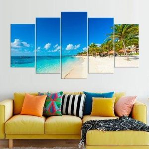 Ocean Photography Seascape - Nature 5 Panel Canvas Art Wall Decor