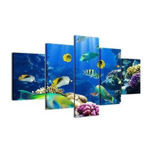 Ocean Sea Life - Animal 5 Panel Canvas Art Wall Decor