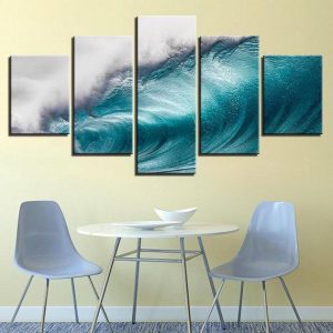 Ocean Wave - Nature 5 Panel Canvas Art Wall Decor