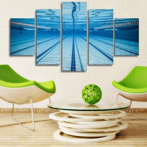 Oil Wimming Pool Underwater Landscape - Nature 5 Panel Canvas Art Wall Decor