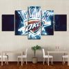 Oklahoma City Thunder Logo Sport - 5 Panel Canvas Art Wall Decor