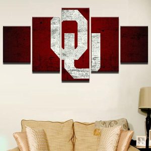 Oklahoma Sooners Football Sport - 5 Panel Canvas Art Wall Decor