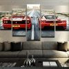 Old Vs New Ferrari - Automative 5 Panel Canvas Art Wall Decor