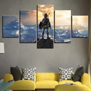 On The Mountain Legend Of Zelda Gaming - 5 Panel Canvas Art Wall Decor