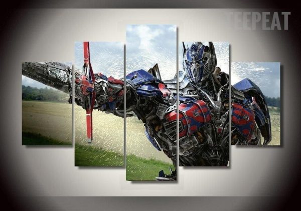 Optimus Prime Transformers Movie - 5 Panel Canvas Art Wall Decor