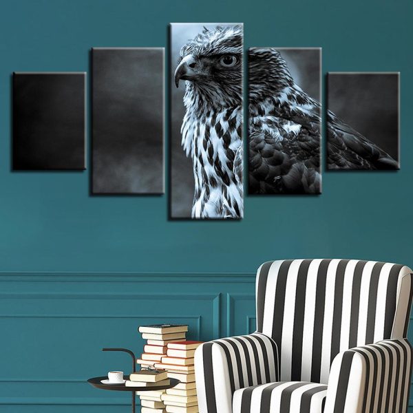 Owl 1 - Animal 5 Panel Canvas Art Wall Decor