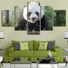 Panda 5 - Animal 5 Panel Canvas Art Wall Decor