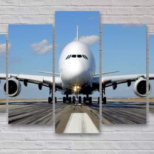 Passenger Airplane - Airplane 5 Panel Canvas Art Wall Decor’