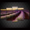 Pastoral Lavender - Nature 5 Panel Canvas Art Wall Decor