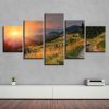 Path Mountain Forest Sunshine - Nature 5 Panel Canvas Art Wall Decor