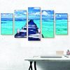 Path To Paradise - Nature 5 Panel Canvas Art Wall Decor