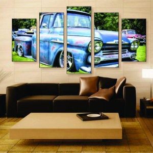 Patina Pickup - Automative 5 Panel Canvas Art Wall Decor