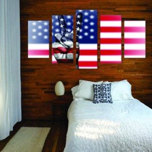 Peace For America - Abstract 5 Panel Canvas Art Wall Decor