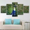 Peacock 2 - Abstract Animal 5 Panel Canvas Art Wall Decor