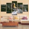 Peacock Bass Jumping - Animal 5 Panel Canvas Art Wall Decor