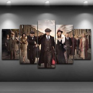 Peaky Blinders Characters Movie - 5 Panel Canvas Art Wall Decor