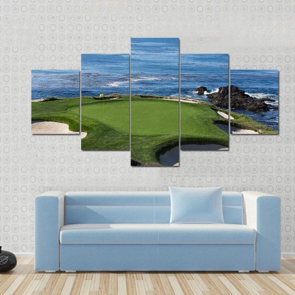 Pebble Beach Golf Nature - 5 Panel Canvas Art Wall Decor