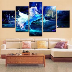 Pegasus - Abstract Animal 5 Panel Canvas Art Wall Decor