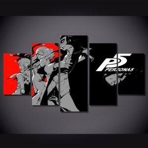 Persona 5 Joker & Ann & Ryuji Game - 5 Panel Canvas Art Wall Decor