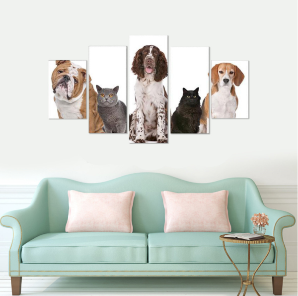 Pet - Animal 5 Panel Canvas Art Wall Decor