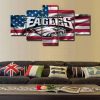 Philadelphia Eagles Logo Football - 5 Panel Canvas Art Wall Decor