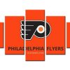 Philadelphia Flyers Nhl Team - Sport 5 Panel Canvas Art Wall Decor