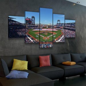 Philadelphia Phillies Citizens Bank Park Baseball - 5 Panel Canvas Art Wall Decor