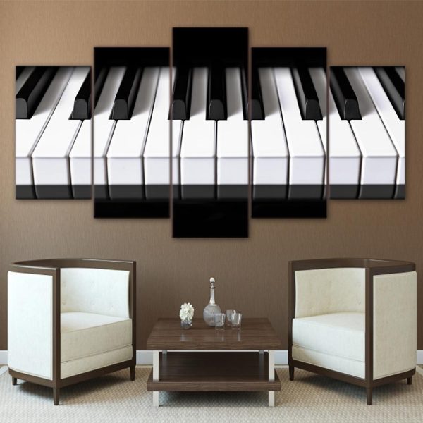 Piano Music 5 Panel Canvas Art Wall Decor