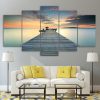 Pier Evening Boardwalk - Space 5 Panel Canvas Art Wall Decor