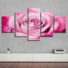 Pink Beautiful Roses Flowers 1 - Nature 5 Panel Canvas Art Wall Decor